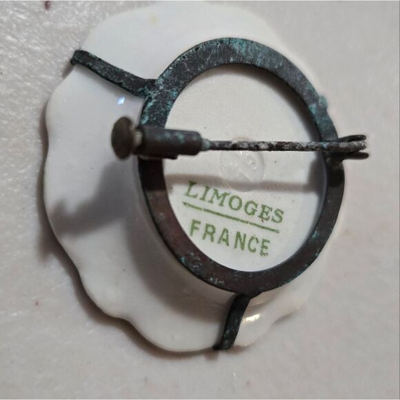 Vintage 1940's Courting Couple Limoges Brooch France - Picture 4 of 6